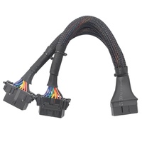 Arnés de cables hembra doble de núcleo completo de 16 pines OBD de alta calidad, longitud personalizada para aplicaciones electrónicas y Automotrices