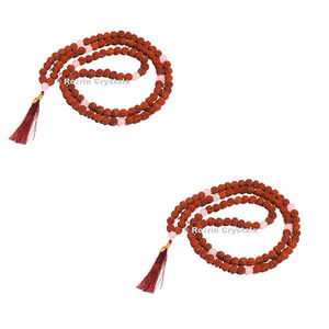 Rudraksha กับกุหลาบควอตซ์ Jap Mala - Product Image 1