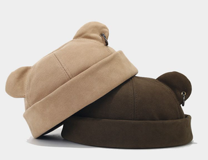 Casquette unisexe 6 panneaux sans visière, couleur unie, style Hip Hop, avec logo personnalisé imprimé, oreilles d'ours, vente en gros, haute quantité, marque CUSTOM, 100% - Product Image 5