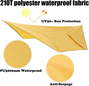 Tente de camping ultra-légère Urban Nomads en polyester Ripstop 210T, porte en toile, portable, imperméable 3000MM, revêtement argenté, protection pour hamac - Product Image 3