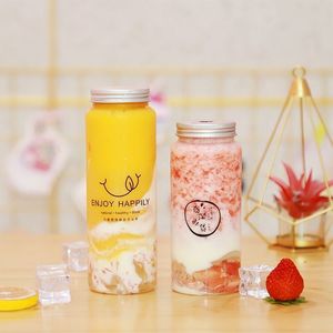 เครื่องดื่มพลาสติก PET ขนาด500มล. ขวดทรงกลมพร้อมฝาเกลียวเปล่าสำหรับชาเย็นเครื่องดื่มชานม - Product Image 5