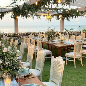 Sillas de Comedor <span class=keywords><strong>Luis</strong></span> de Madera de Roble con Respaldo de Ratán, Apilables, Estilo Rústico Francés, para Bodas, Eventos y Banquetes de Hotel, en Oferta - Product Image 1