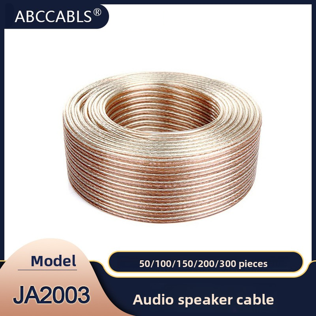 Transparent OFC PVC Jacket Speaker Wire 50~300 Strands 2 Core Oxygen Free Copper Audio Speaker Cable for Amplifier Home Theater
