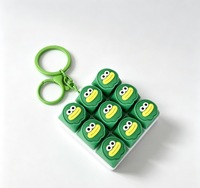 HMJ 3*3 Fidget Clicker Porte-clés en silicone, clavier sensoriel de dessin animé, jouet anti-stress tactile pour adultes et enfants, TDAH, autisme