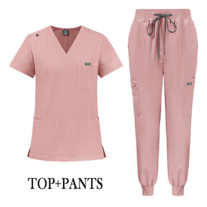 Nouvelle Collection 2026 – Tenues d'infirmière classiques à col en V, taille américaine authentique, hauts de travail extensibles <span class=keywords><strong>4</strong></span> directions avec pantalon jogger - Product Image 4
