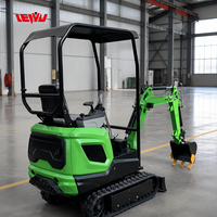 Mini-excavatrice chinoise, petite machine d'excavation avec moteur Kubota, 1,6 tonne, 1,8 tonne, pour travaux agricoles et terrassement