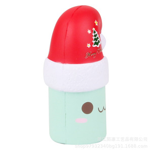 Cute Christmas Hat Cylinder <b>Squishy</b> Toy Soft Plastic Promotional Gift - Product Image 3