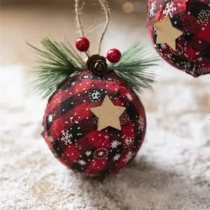 Kerst Decoratie Benodigdheden Fabrikant Kerstboom Decoraties 8Cm Stof Opknoping Ornament