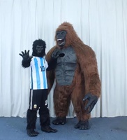 Kinqee Costume de mascotte de singe gonflable en peluche de haute qualité Costumes de carnaval d'Halloween Costume de mascotte de singe Kingkong