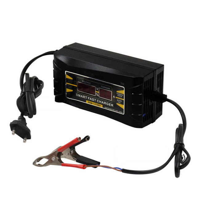 Comprehensive Protection Smart Fast Charging 12V/10A Lead-acid Battery Charger with Real-time Displaying of Voltage and Current