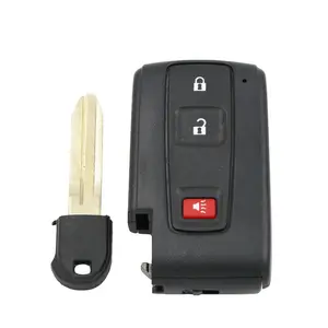 Carcasa de llave remota inteligente de repuesto, carcasa sin llave, 2 + 1 botón para Toyota Prius 2004-2009 con llave pequeña