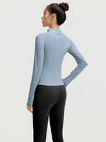 Ensemble 3 pièces de vêtements de sport pour femme, motif écossais, effet seconde peau, séchage rapide, avec veste zippée à taille haute et design avant sur la taille