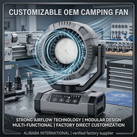 Ventilateur de camping rechargeable 16000mAh avec lanterne LED et télécommande 120 °   Ventilateur de bureau portable oscillant, vente en gros directe d'usine