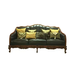 Sofa kulit mewah ringan Italia ruang tamu sofa reuni SA43 seri seni besar