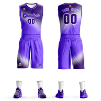 Ensemble de maillots de basket-ball réversibles à impression numérique, respirants, grande taille, design personnalisé, séchage rapide