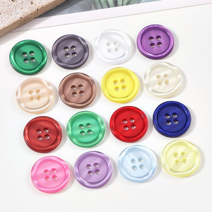 Cổ phiếu bán buôn đầy màu sắc Vòng sáng bóng 4 lỗ nút nhựa cho áo sơ mi - Product Image 3