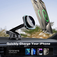 Support de téléphone magnétique sans fil pour voiture Gaoyi flexible 25W QC3.0 avec chargeur USB Type-C et fixation par ventouse – Tendance