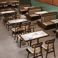 Ensemble de mobilier de restaurant commercial de luxe : banquettes, tables et chaises pour café, avec service de conception 3D GRATUIT pour restaurants occidentaux