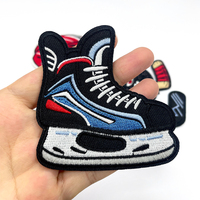 Écussons brodés personnalisés de hockey sur glace, badges de mascotte d'équipe sportive en gros pour vêtements et sacs, usine OEM ODM