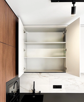 Meubles de cuisine modernes, four encastrable modulaire, micro-ondes, blanc, lot de 2, armoires de cuisine en mélamine en forme de L