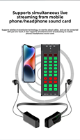 Carte son sans fil tour de cou avec mixeur audio et OTG, carte son portable pour podcast et lecteur audio numérique TikTok