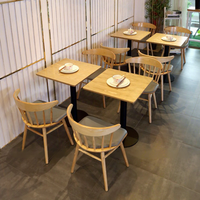 Prix de gros usine, conception gratuite, mobilier de restaurant moderne nordique en bois écologique et durable, ensemble de tables et chaises, banquette