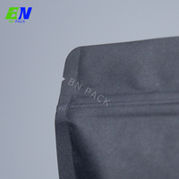 Emballage en papier kraft biodégradable personnalisé OEM pochette à café en plastique à fenêtre transparente avec fermeture éclair pour le stockage des herbes et du sucre