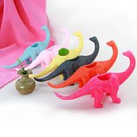 Pots de fleurs en forme de dinosaure créatif Pot de plantes succulentes d'animaux mignons Mini plastique PVC fait à la main Opp sac vitré