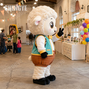 Costume de Mascotte de <span class=keywords><strong>Mouton</strong></span> <span class=keywords><strong>Adulte</strong></span> Personnalisé de Haute Qualité en Peluche par Shengye Mascot Factory pour Événements et Spectacles - Product Image 2