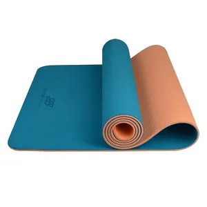 Matras yoga ramah lingkungan, matras yoga TPE anti slip tidak beracun ramah lingkungan untuk Olahraga