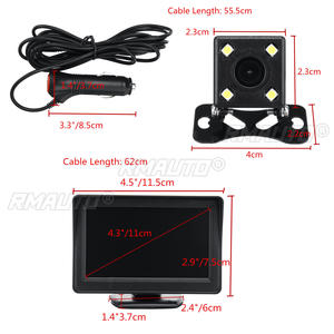 Monitor de Coche de 4.3 Pulgadas, Cámara de Visión Trasera LED para Vehículo, Sistema de Video de Marcha Atrás, Sistema de Estacionamiento con Visión Nocturna - Product Image 5