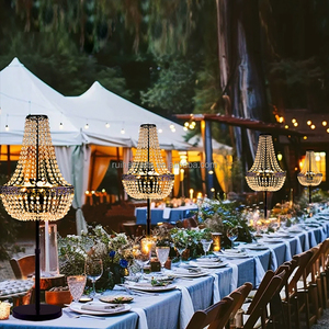 Nuovi Articoli per Matrimoni 2026: <span class=keywords><strong>Centrotavola</strong></span> a Lampadario Illuminato in <span class=keywords><strong>Cristallo</strong></span> Oro e Argento per Decorazioni da Tavolo Nuziali - Product Image 3