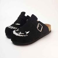 Sandales à glissière personnalisées avec logo tendance 2025, sandales décontractées en cuir véritable à la mode, imperméables, adaptées aux hommes