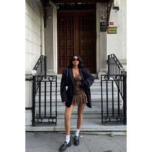 ชุดเดรสสั้นลายเสือดาวสีน้ำตาลแบรนด์ Zadie ผ้าทูลล์สำหรับงานพรอม - Product Image 2