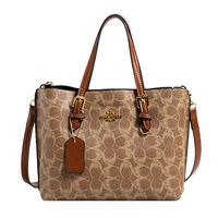 Sac fourre-tout compact AFRX de luxe pour femme, avec logo C imprimé, en PU, fermeture éclair, double poignée, bandoulière, idéal pour les trajets quotidiens