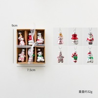 Ornements de Noël en verre assortis, décorations suspendues en forme de Père Noël, bonhomme de neige, maison en pain d'épices, bonbons, cadeau de Noël