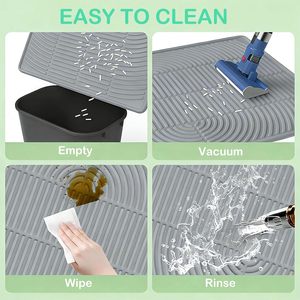 Tapis pour chat de plusieurs tailles pour litière, tapis imperméable pour attraper les litières, tapis extra large en silicone pour litière de chat - Product Image 3