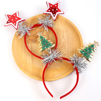 Serre-tête étoile à cinq branches de Noël, décoration de fête de Noël, serre-tête étoile dorée en feuille d'or