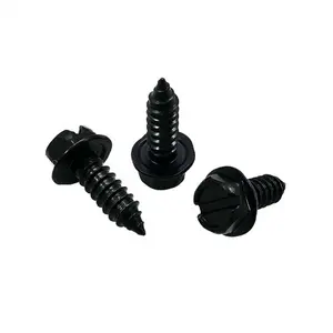 M6x12 Black Slotted Hex Washer Autoken zeichen schraube zum Sichern von Nummern schildern, Rahmen, Abdeckungen für amerikanische Autos und LKWs