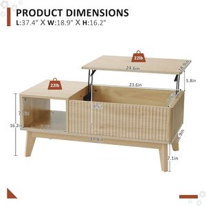 Cross-border <b>folding</b> coffee <b>table</b>, home living room coffee <b>table</b>, simple and stylish, foldable floor-standing storage <b>table</b> - Product Image 3