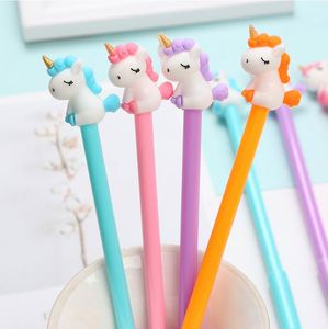 Stylo licorne fantaisie et original avec capuchon coréen Kawaii, encre gel bleue, multicolore, pour fournitures scolaires, étudiants, Kawaii - Product Image 1