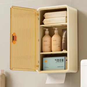 Wholesale Waterproof Bathroom Tissue <b>Box</b> <b>Removable</b> Plastic Modern Wall Mounted Hanging Storage Shelf - Product Image 3