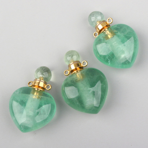 Bouteilles de parfum en cristal de haute qualité avec pierres précieuses naturelles, flacons d'huile essentielle en forme de cœur - Product Image 6