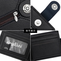 Dompet Pria Baru dengan Gesper Magnetik Sederhana, Tas Koin dengan Ritsleting, Banyak Slot Kartu, Dompet Pendek, Bahan Logam, Modis