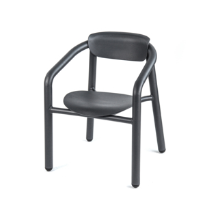 Minimalist Aluminum Garden <b>Chair</b> with Tapered Legs Stackable Waterproof Gliding Movement Durable Outdoor Furniture <b>Black</b> Color - Product Image 4