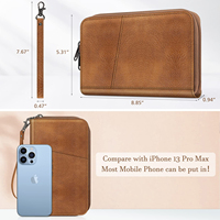 Portefeuille de voyage en cuir véritable personnalisé, capacité 5 passeports et 5 cartes, grand format, avec fermeture éclair, élégant.