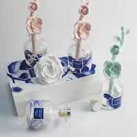 Paquet de diffuseur de roseau personnel personnalisé de luxe diffuseur de plâtre d'huile essentielle naturelle diffuseur de roseau de pot en verre pour la décoration intérieure