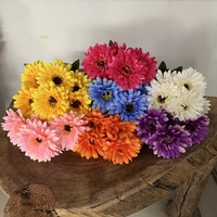 Buket Bunga Gerbera Daisy Sutra Buatan 7 Tangkai, Laris Manis, Buatan Tangan, Bunga Simulasi untuk Pernikahan, Thanksgiving, Hari Valentine, Dekorasi Meja