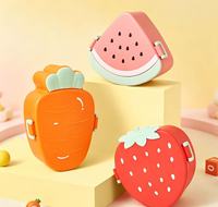 Boîte à lunch en PP en forme de fruits mignons, étanche, portable, fraise, pastèque, pour enfants, pique-nique, école, organisateur de cuisine