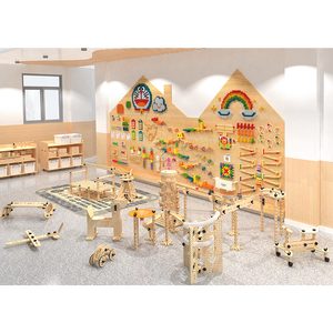 Paneles de Pared Educativos de Madera DIY Personalizados para Jardín de Infancia, Juegos de Pared Interactivos y Creativos STEM para Pasillos de Preescolar - Product Image 1